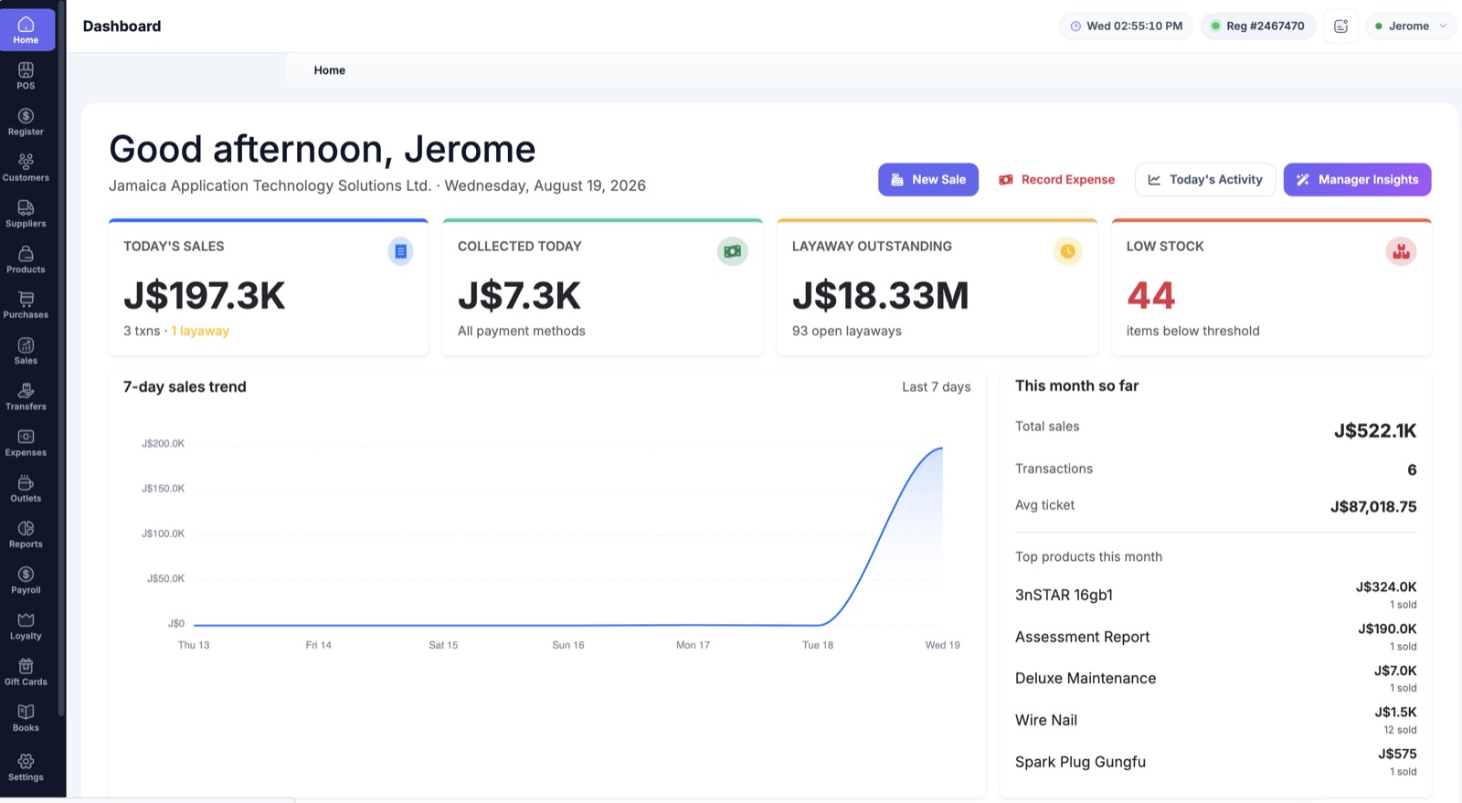 JATSApp dashboard on a phone